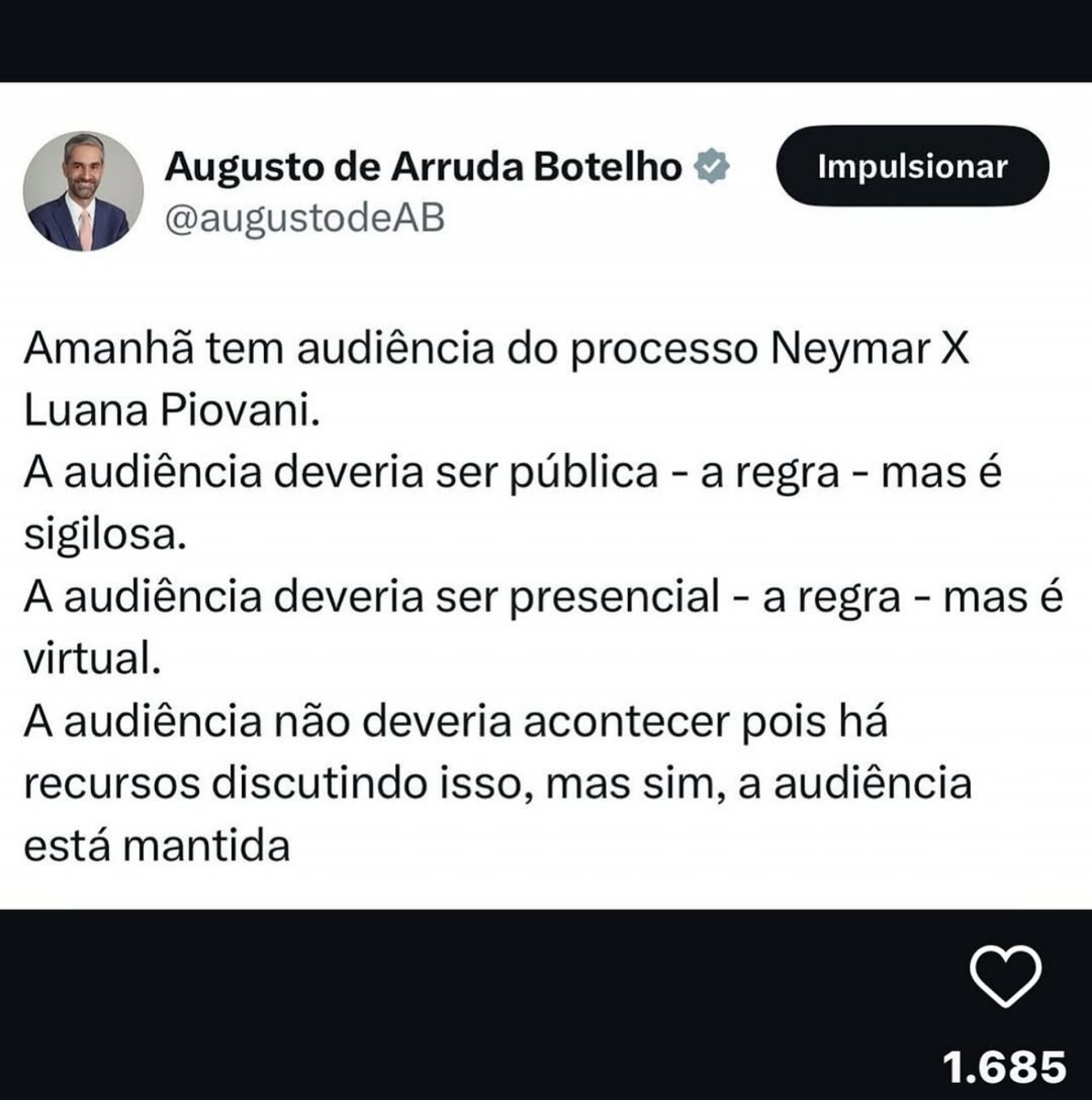 Advogado de Luana Piovani citou mudanças na audiência  - Reprodução/Instagram 