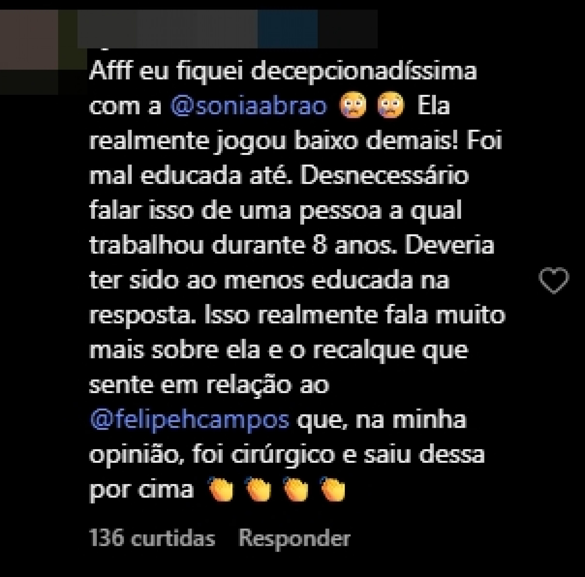 Print tirado de uma página do Instagram - Reprodução/Instagram