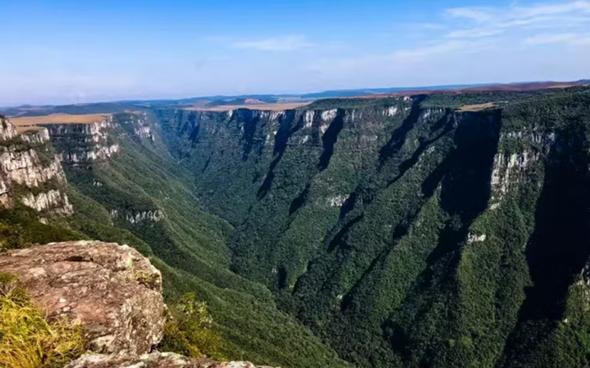 Criança caiu de abismo no Cânion Fortaleza, no Rio Grande do Sul - Prefeitura de Cambará do Sul/Divulgação