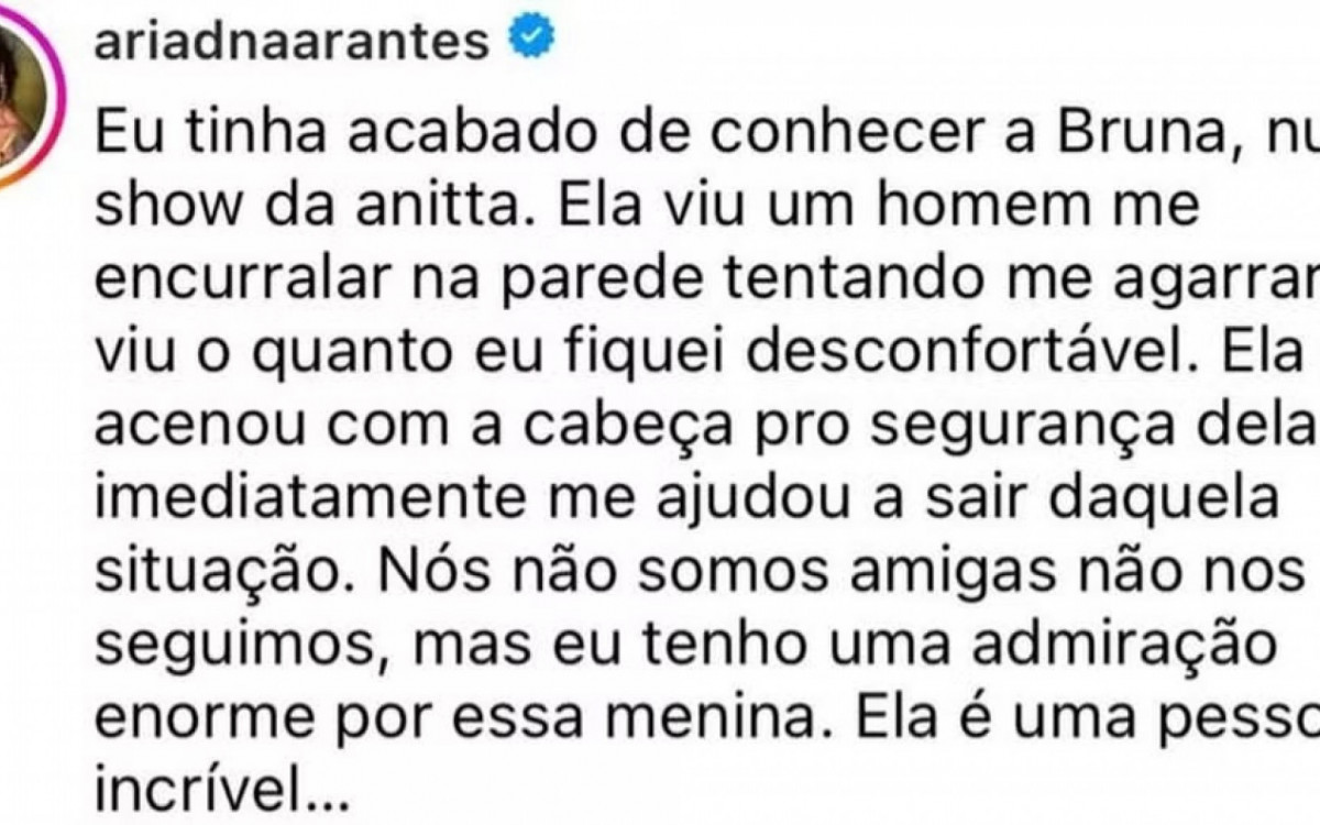 Print tirado de uma página do Instagram