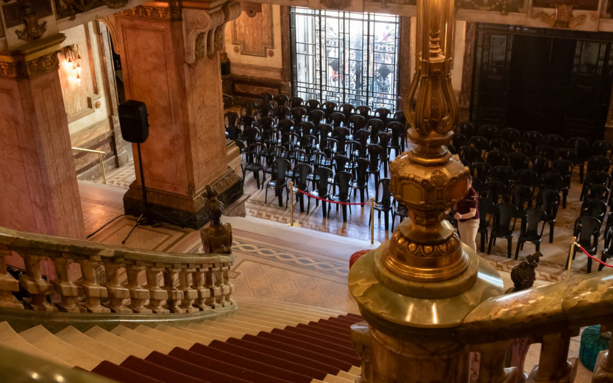Interior do Theatro Municipal foi arrumado para receber o público em evento gratuito que celebra os 116 anos