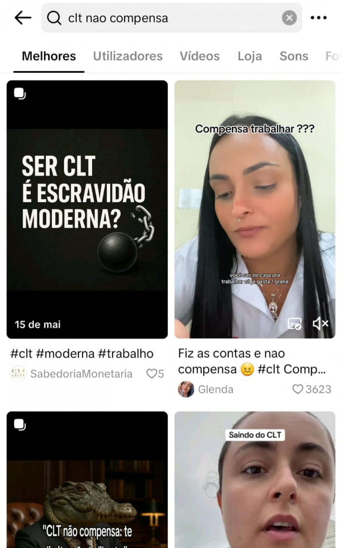 Internautas discutem ser CLT vale a pena - Reprodução TikTok