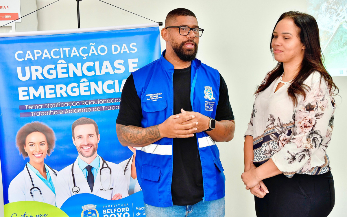 Wagner Matheus e a enfermeira Alba Yannick palestraram para os profissionais de saúde