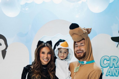 Bianca Andrade e Fred Bruno surgem juntos na festa de 4 anos do filho Cris 