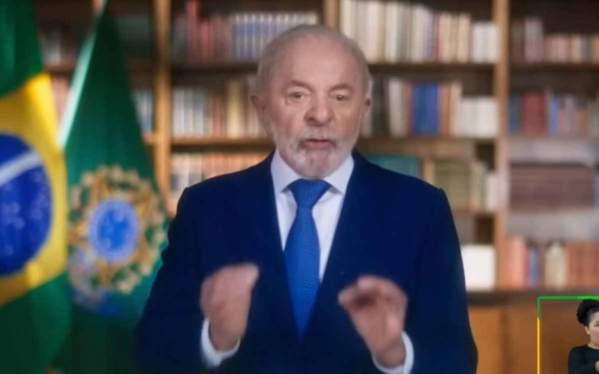 Lula durante pronunciamento sobre tarifa&ccedil;o aplicado pelos EUA - Reprodu&ccedil;&atilde;o