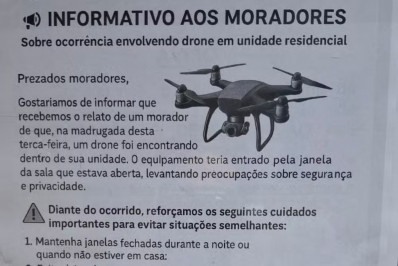 Drone invade apartamento de taxista na Glória durante a madrugada