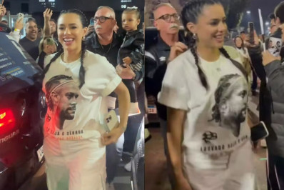 ​Bruna Biancardi vai ao jogo de Neymar após nascimento da filha e divide opiniões 