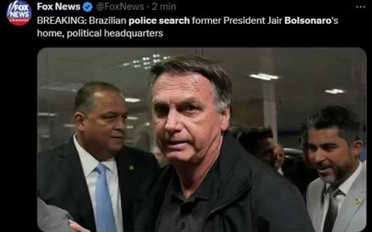Foz News noticia operação contra Jair Bolsonaro