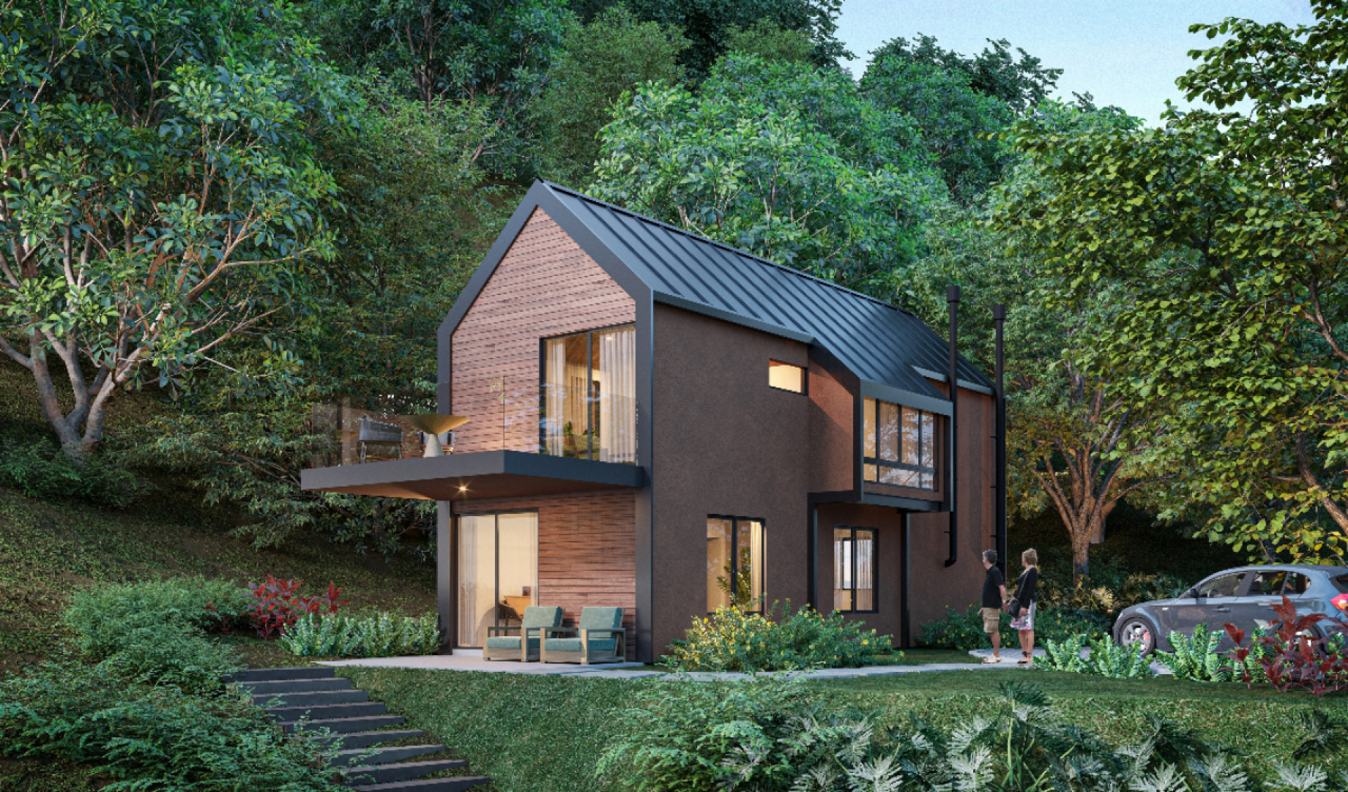 Projeto de casa que poder&aacute; ser constru&iacute;do em condom&iacute;nio com experi&ecirc;ncia de fazenda, localizado em Petr&oacute;polis - Divulga&ccedil;&atilde;o