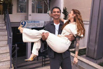 Marco Luque se casa no civil com Jéssica Correia