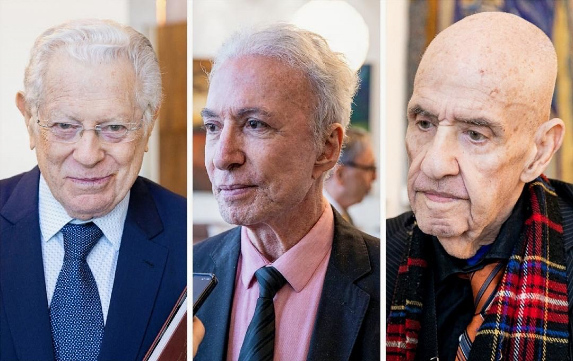 Os imortais Arnaldo Niskier, Antonio Carlos Secchin e Carlos Nejar tamb&eacute;m participaram do encontro - Brunno Dantas / TJRJ