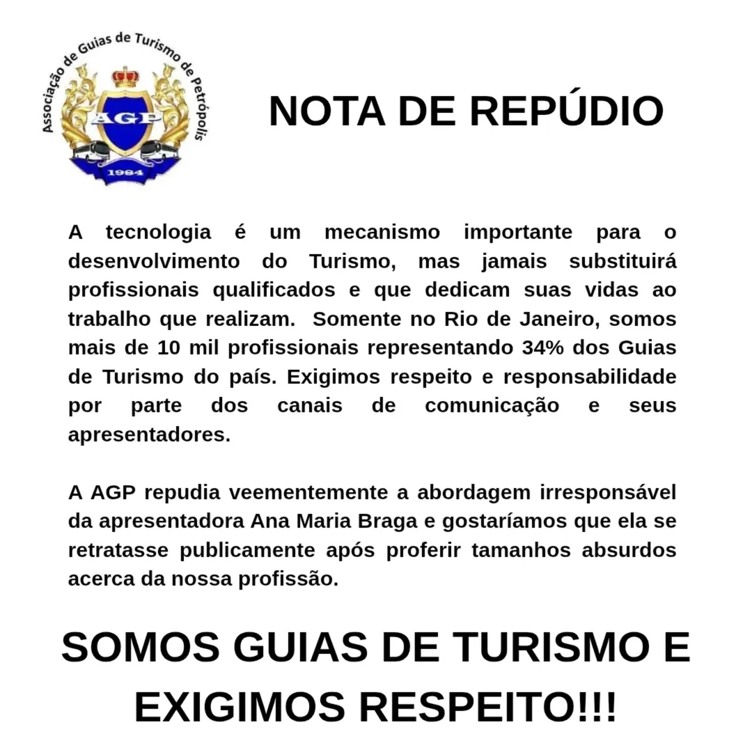 Associação de Guias de Turismo de Petrópolis detonam 'Mais Você', da TV Globo, por reportagem sobre Inteligência Artificial - Reprodução / Instagram