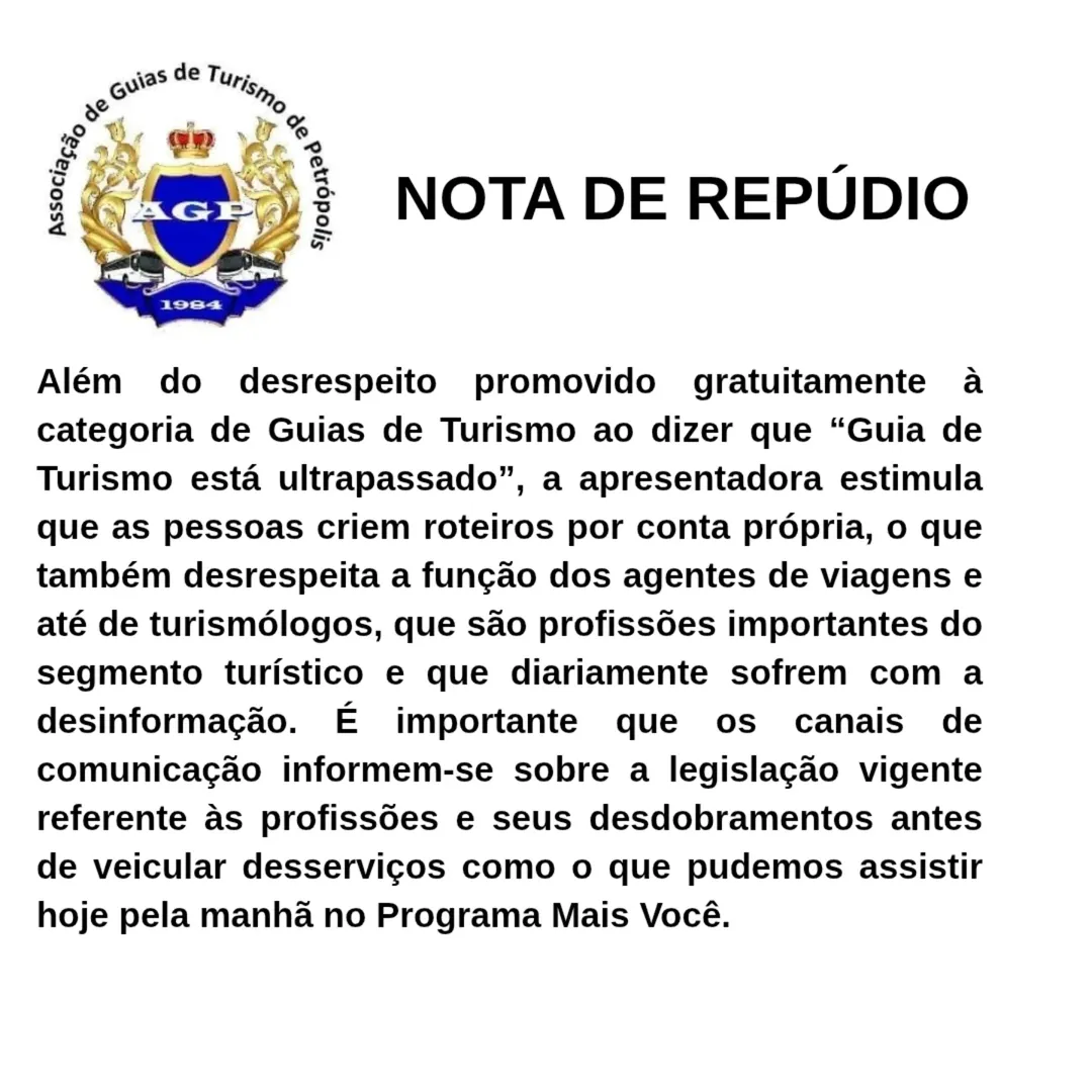 Associação de Guias de Turismo de Petrópolis detonam programa de Ana Maria Braga por reportagem sobre IA - Reprodução / Instagram