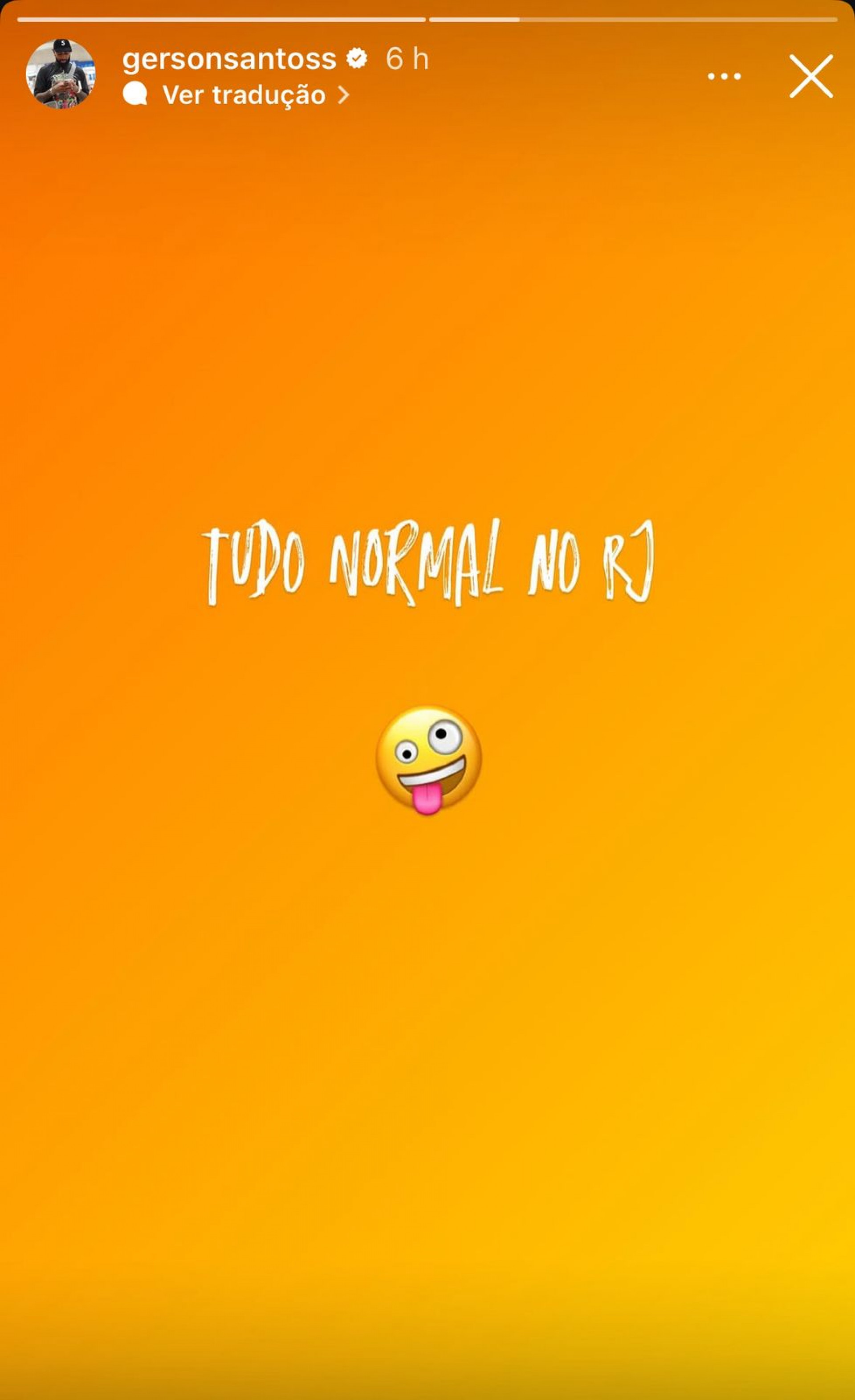 Publica&ccedil;&atilde;o de Gerson no story do Instagram - Reprodu&ccedil;&atilde;o/Instagram @gersonsantoss