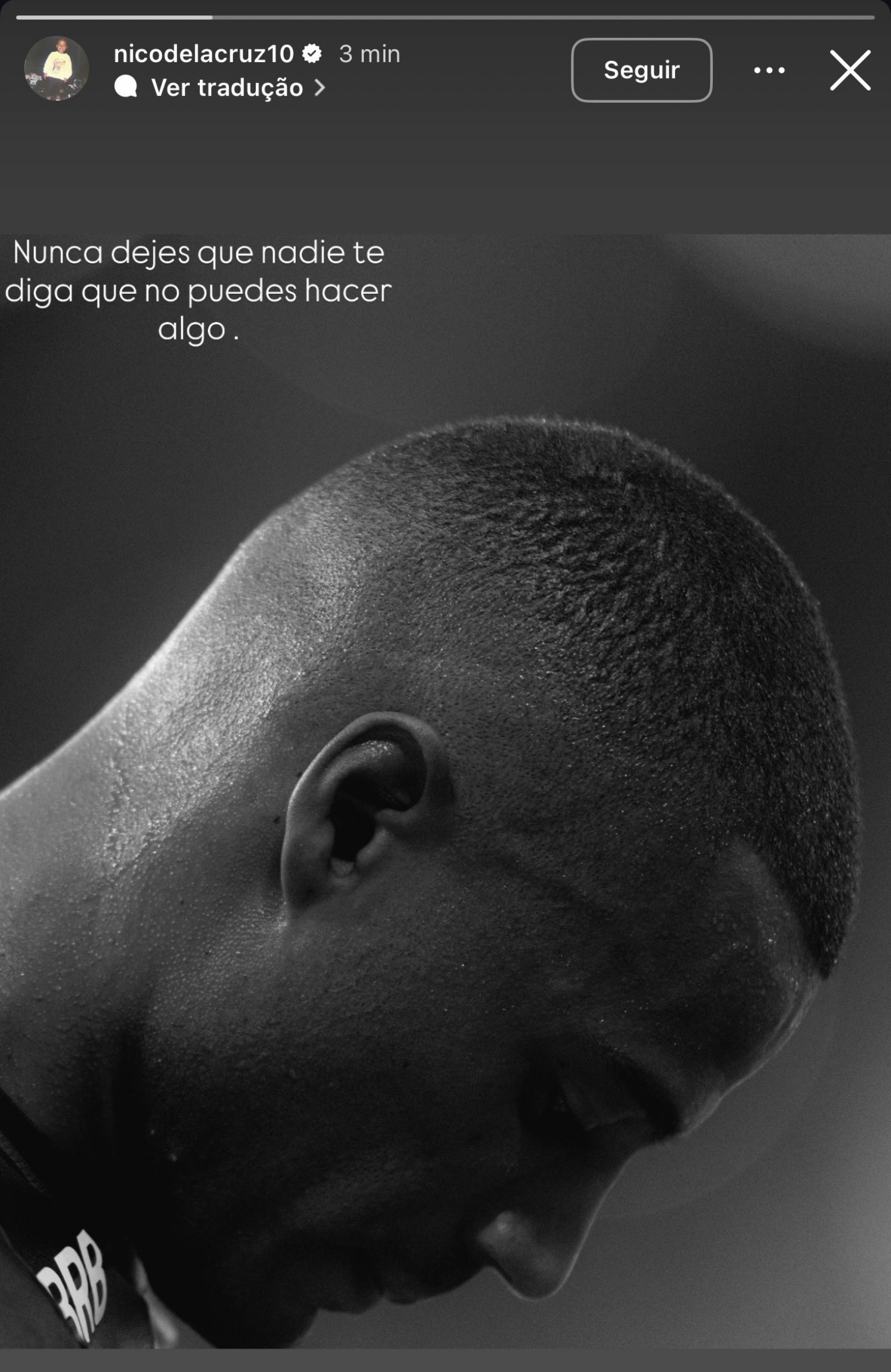 Postagem de De La Cruz nas redes sociais  - Reprodução / Instagram