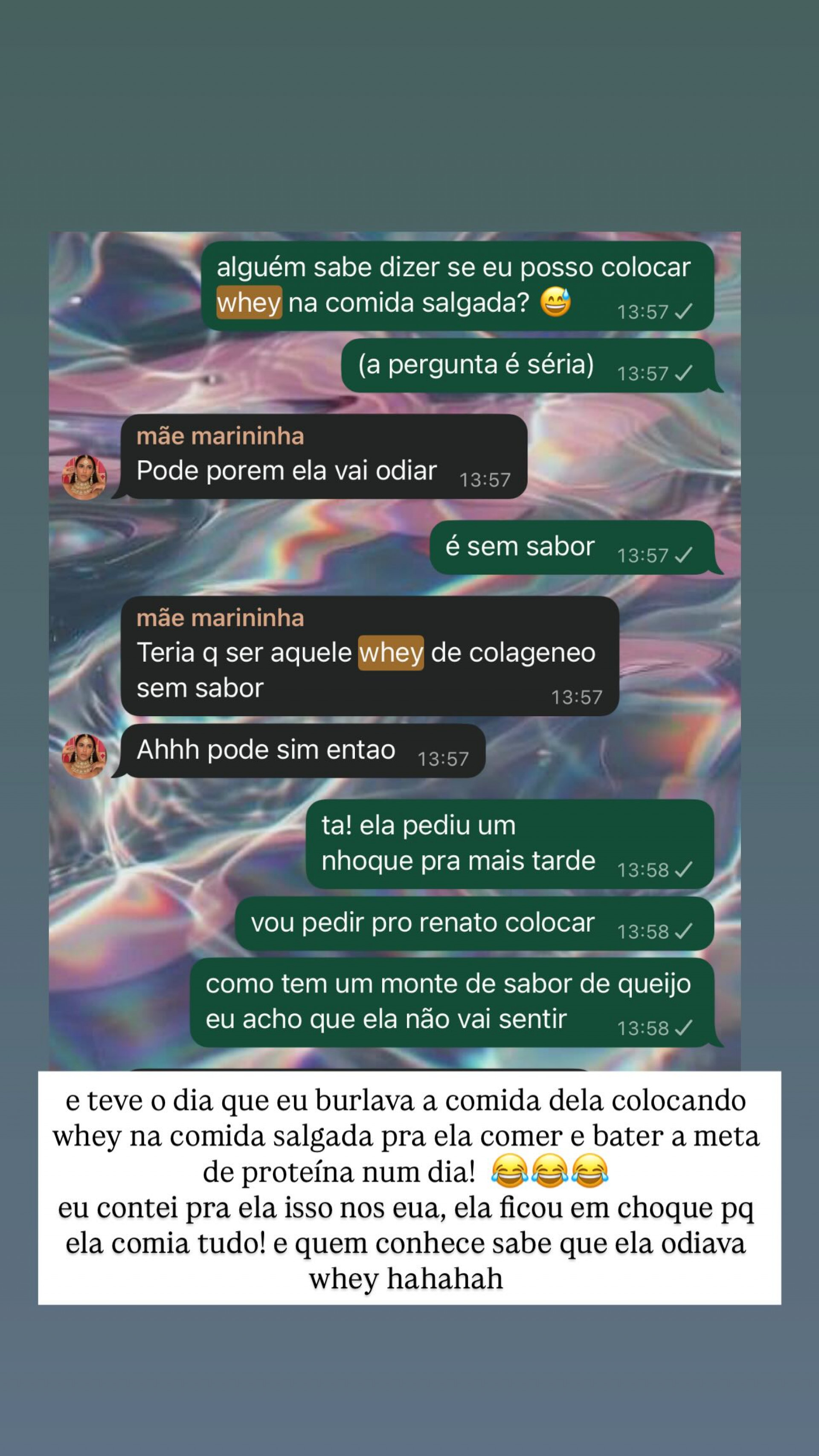 Amiga de Preta Gil, Jude Paulla mostra incentivo para cantora comer quando estava viva - Reprodu&ccedil;&atilde;o / Instagram