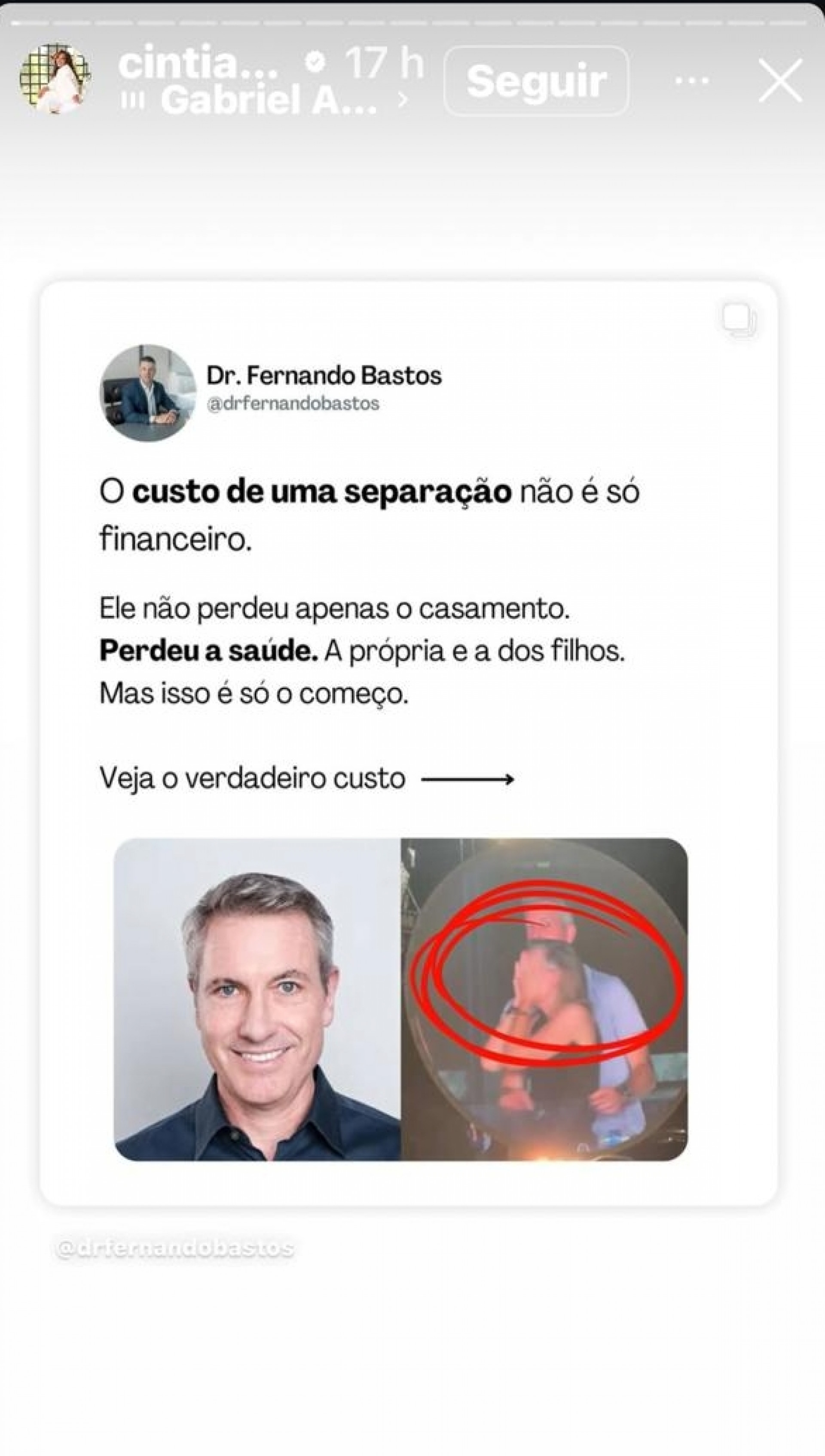 Print tirado dos stories de Cíntia Ramos - Reprodução/Instagram