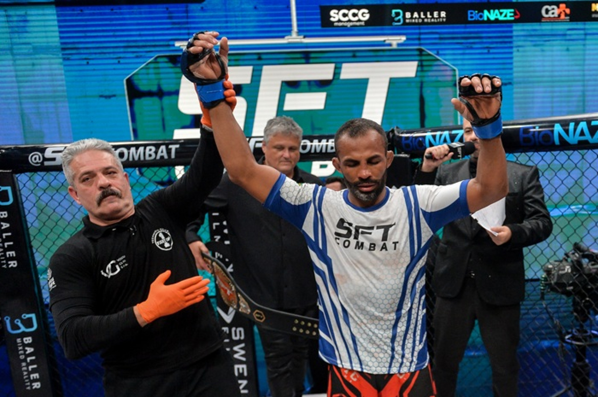 Elismar Carrasco brilhou na luta principal do SFT Combat 57  - (Foto: Myriam Albertuni)