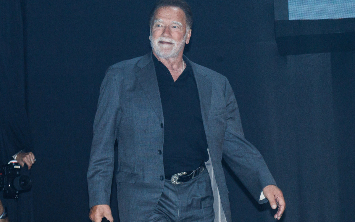 Arnold Schwarzenegger foi palestrante em evento 