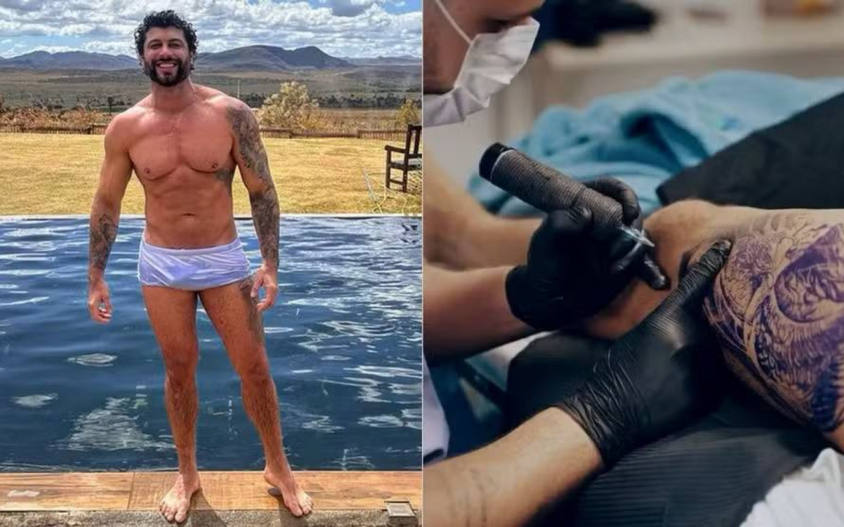 DJ, modelo e ex-namorado de Madonna, Jesus Luz utilizou anestesia para realizar duas grandes tatuagens - Reprodução/redes sociais