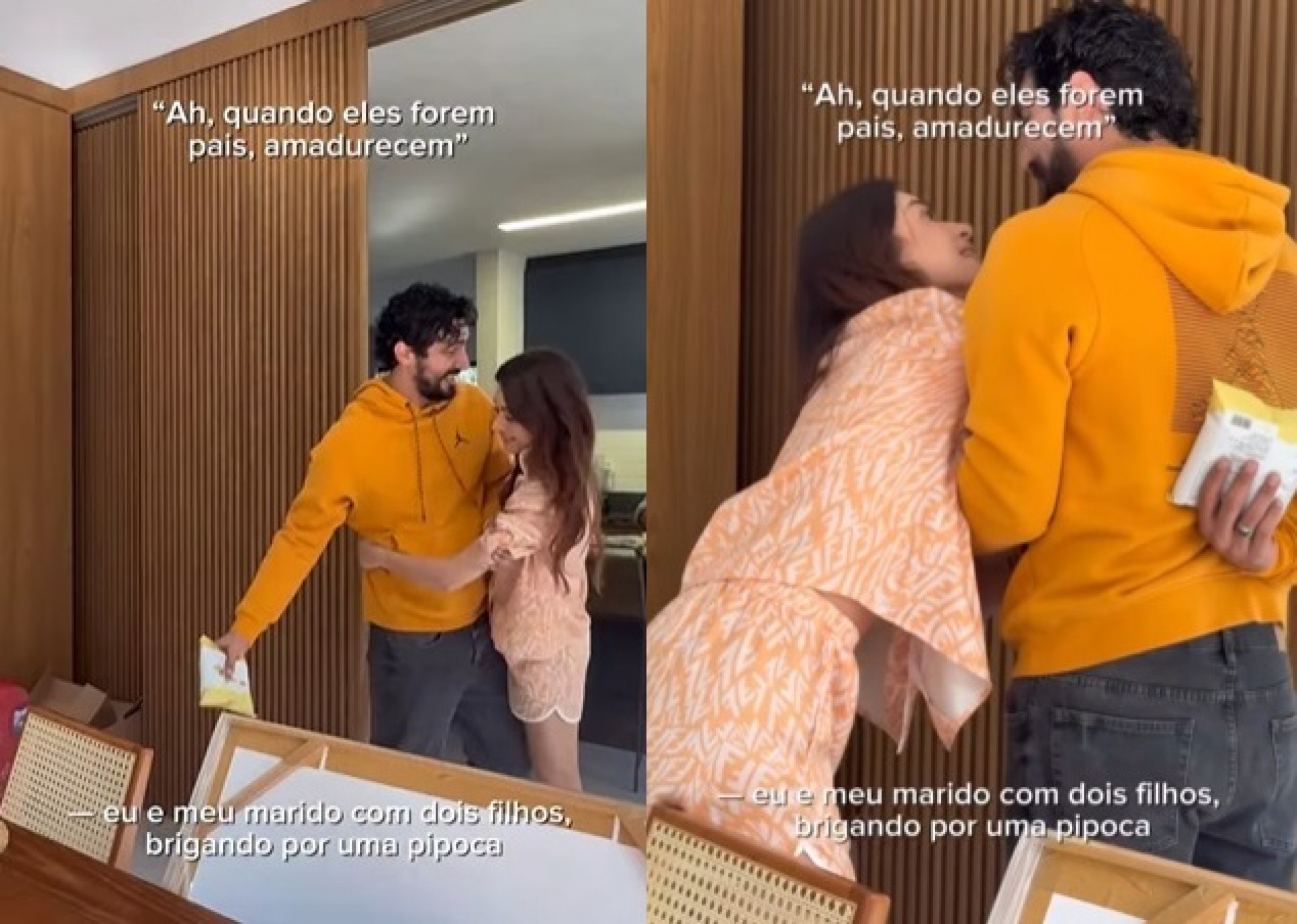 Thaila Ayala disputou um pacote de pipoca com o marido  - Reprodução/Instagram 