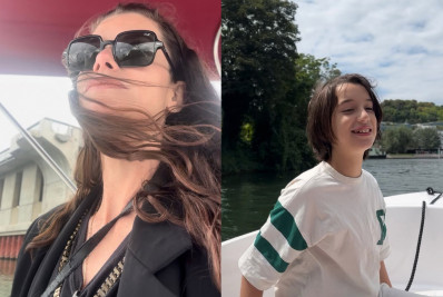 Alinne Moraes exibe cliques raros do filho em passeio de barco