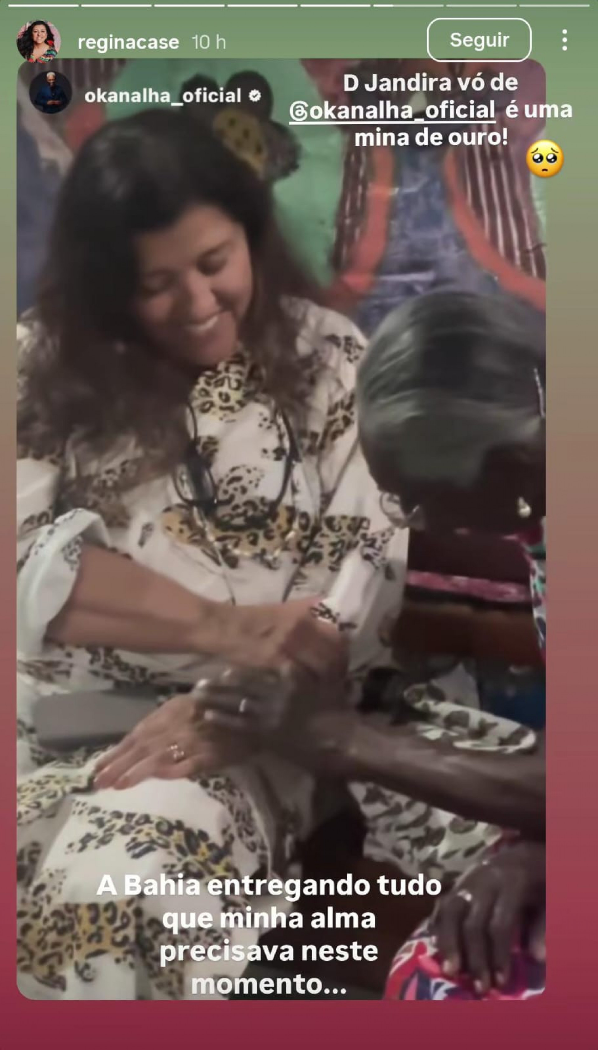 Regina Casé realiza pedido de Preta Gil e conhece O Kanalha, além da mãe, avó e tia do cantor - Reprodução de vídeo / Instagram