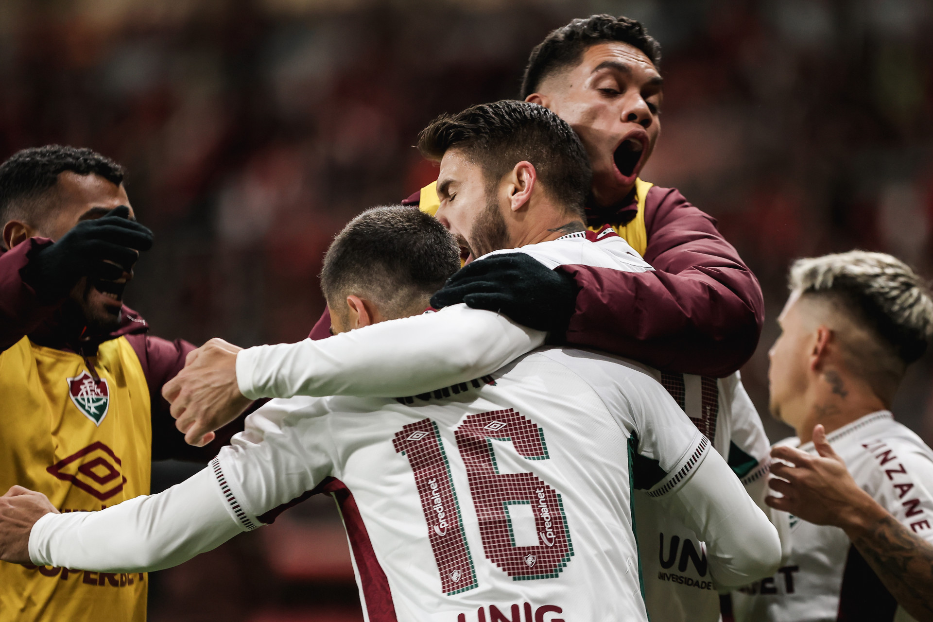 Comemoração dos jogadores do Fluminense - Lucas Merçon/Fluminense