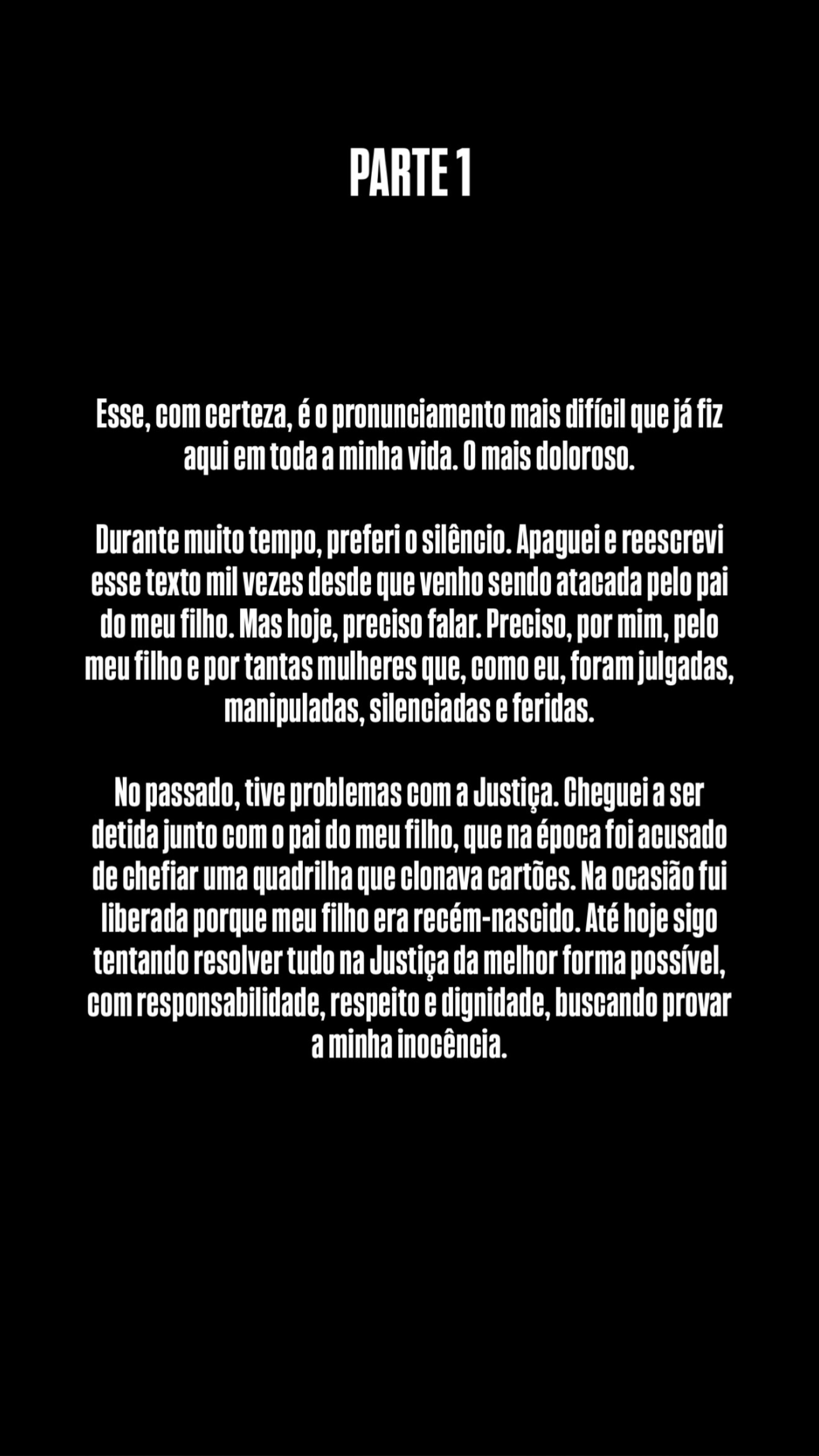 Rayane Figliuzzi se manifesta sobre acusações de ex - Reprodução do Instagram