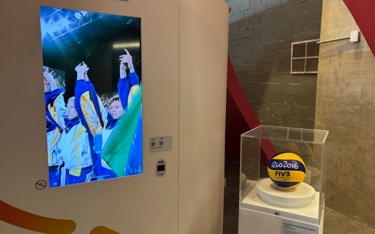 Bola de vôlei da final contra a Itália. O Brasil faturou a medalha de ouro