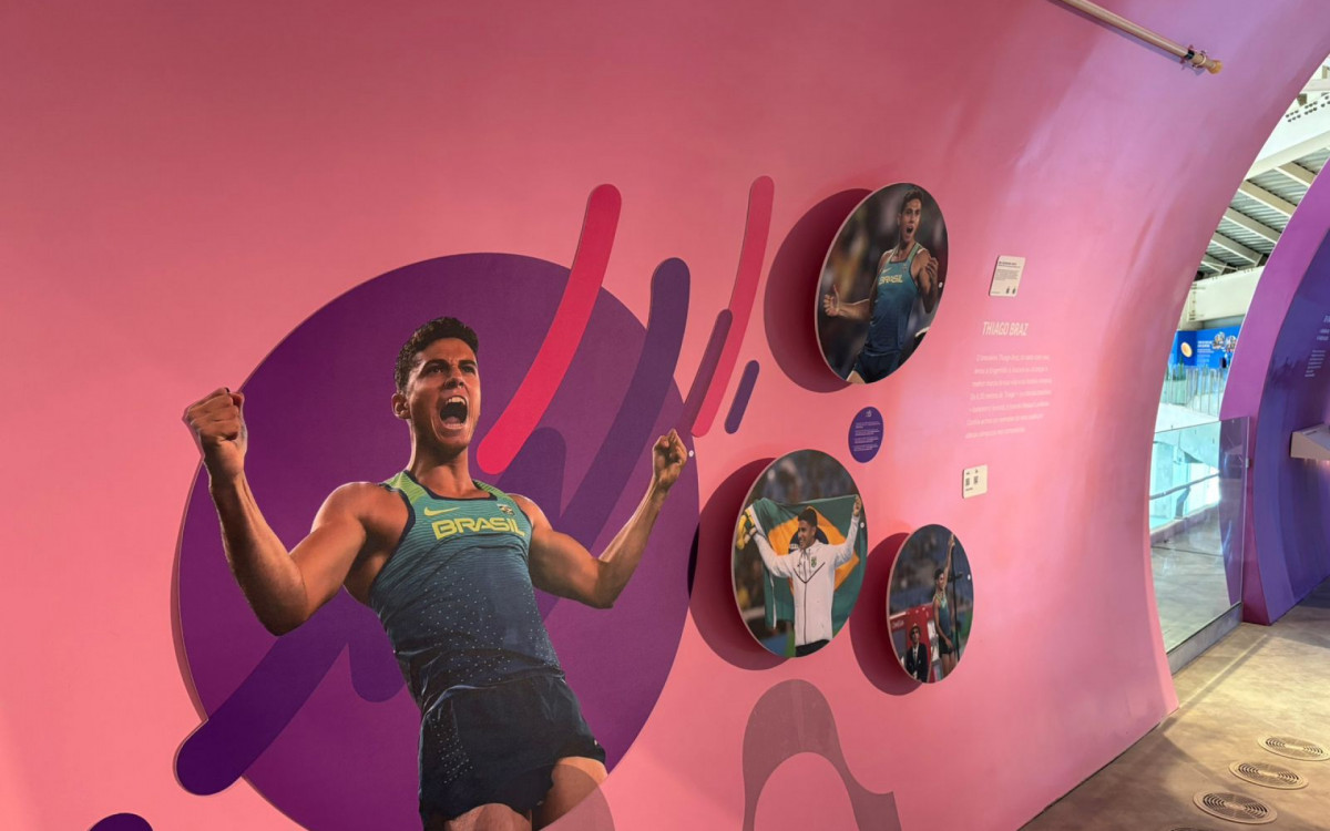 Espaço que destaca Thiago Braz, que foi ouro no salto com vara