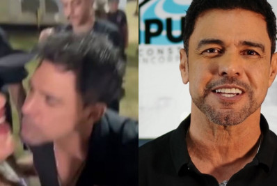 Zezé Di Camargo causa polêmica ao tentar 'beijar' fã