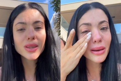 Namorada de Belo chora e rebate ex após polêmica sobre o filho