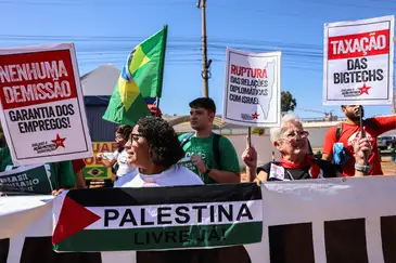 A defesa do Estado Palestino também foi pauta das manifestações