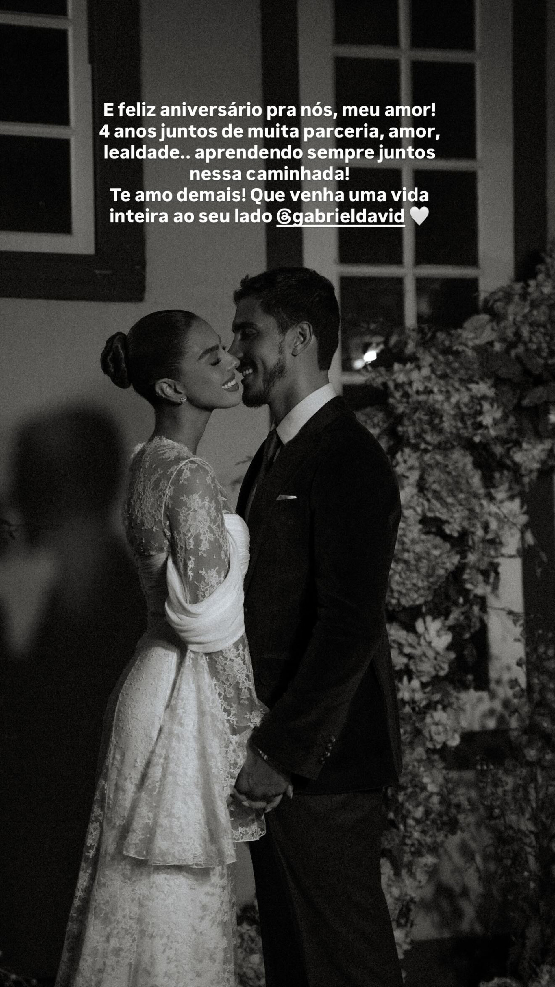 Giovanna Lancellotti celebrou 4 anos ao lado de Gabriel David - Reprodução/Instagram 