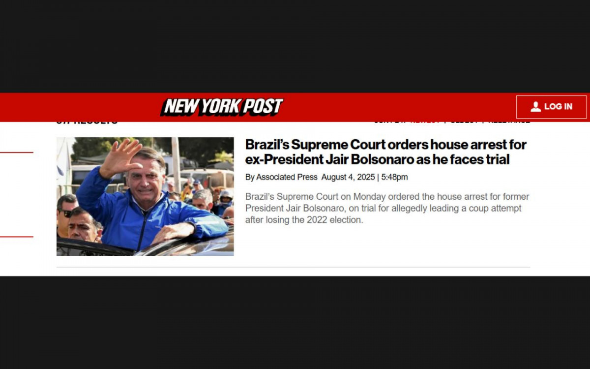 Imprensa internacional noticia prisão domiciliar de Bolsonaro