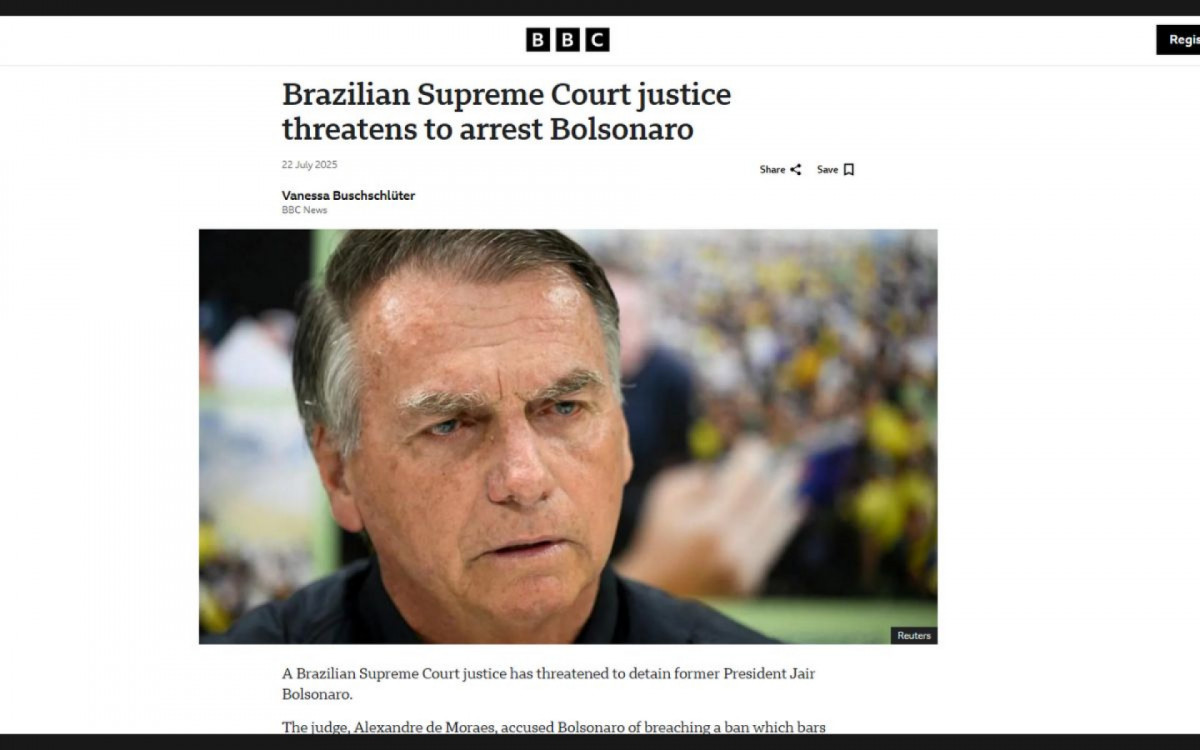 Imprensa internacional noticia prisão domiciliar de Bolsonaro