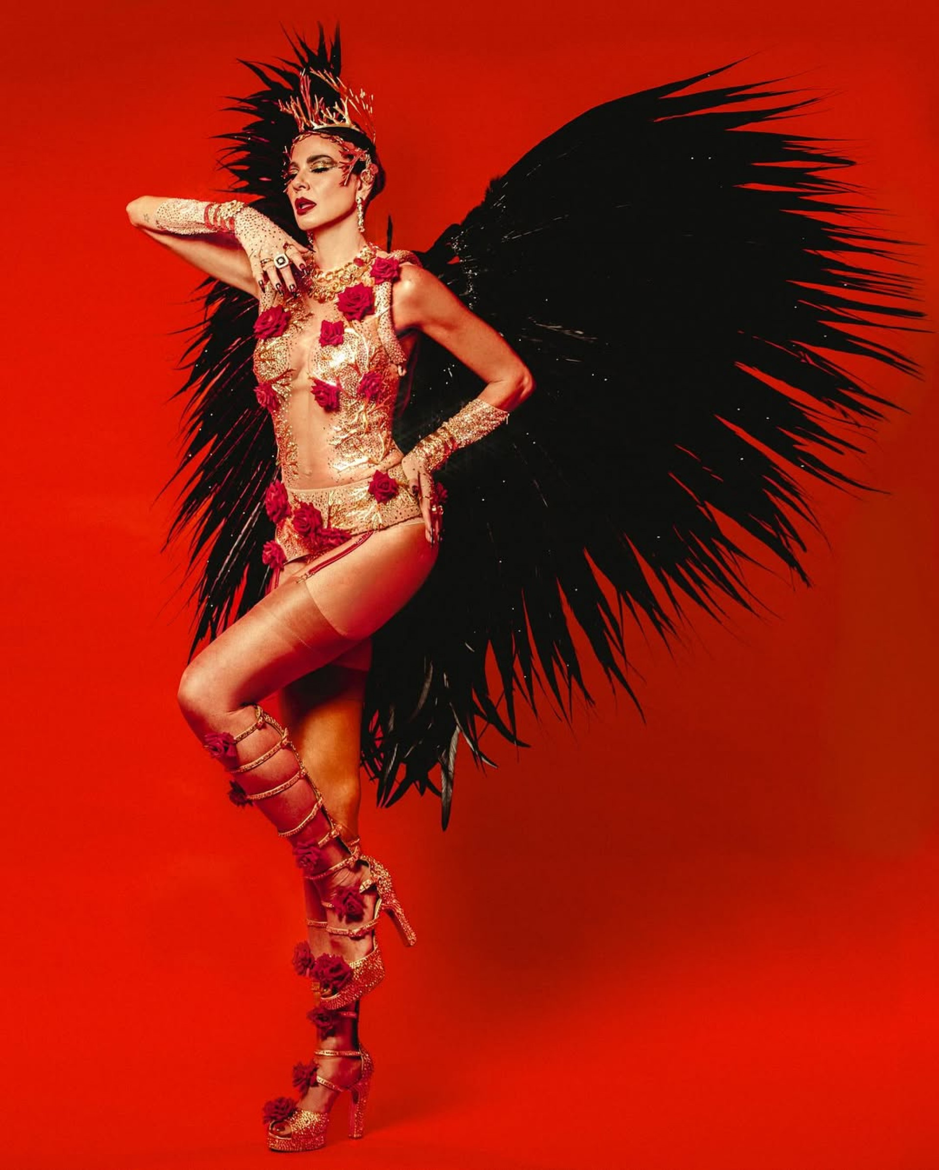 Figurino de Luciana Gimenez para o desfile da Vai-Vai em 2025 - Reprodução/Instagram