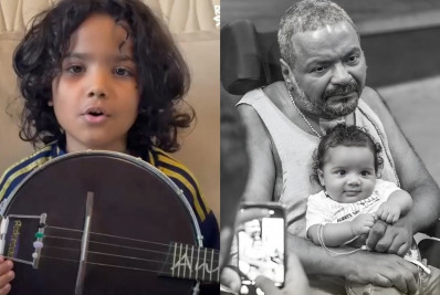 Neto de Arlindo Cruz emociona ao se despedir do avô: 'Virou estrelinha'