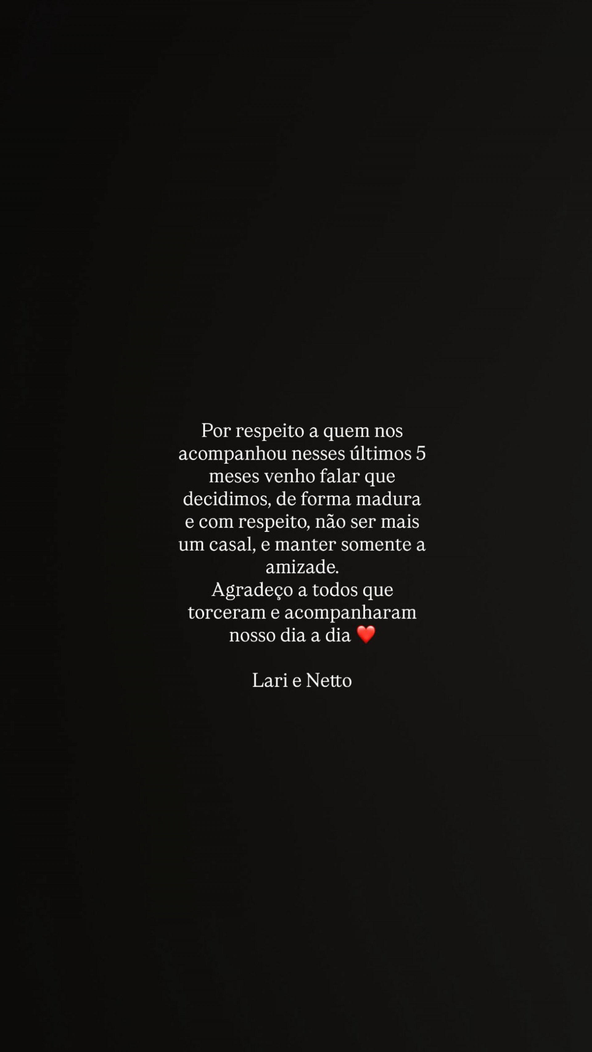 Larissa Santos revelou término da relação com DJ Netto  - Reprodução/Instagram