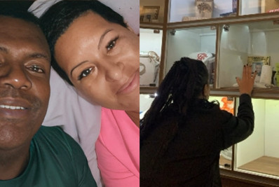 Viúva de MC Marcinho visita túmulo pela primeira vez após 2 anos