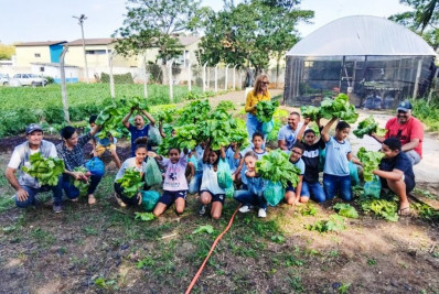 Horta comunitária na zona rural de Rio das Ostras aproxima alunos da terra e reforça aprendizagem