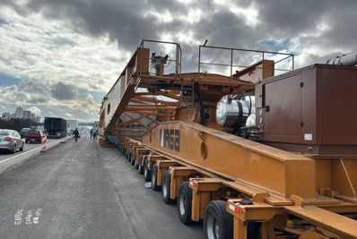 Transformador gigante de 800 toneladas é transportado por trecho da Dutra em SP
