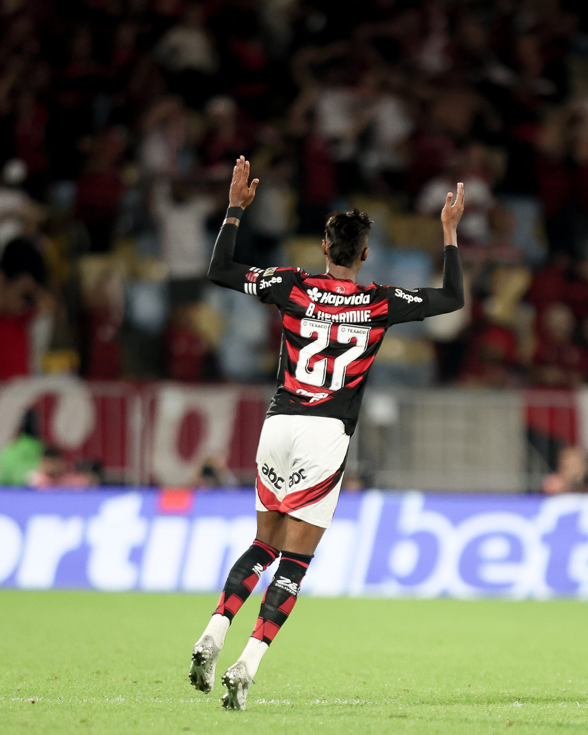 Comemoração de Bruno Henrique em jogo do Flamengo - Gilvan de Souza/Flamengo