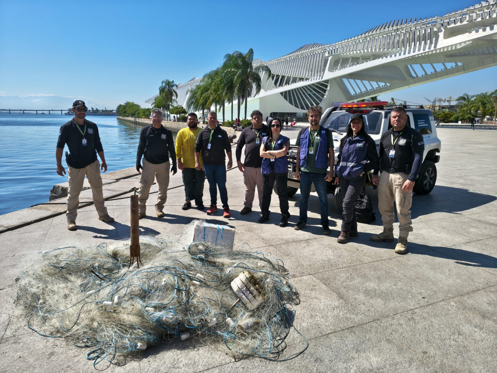 Autoridades encontraram redes de pesca em áreas de preservação na Zona Sul do Rio - Divulgação 