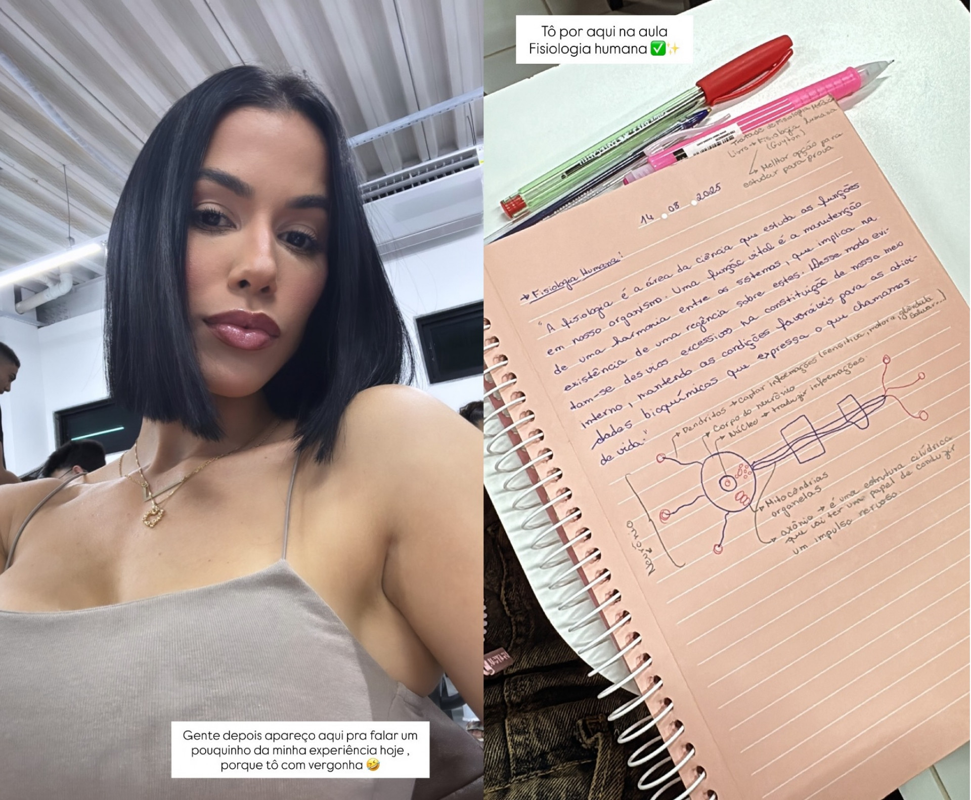 Larissa Toma?sia iniciou a graduação em nutrição - Reprodução/Instagram