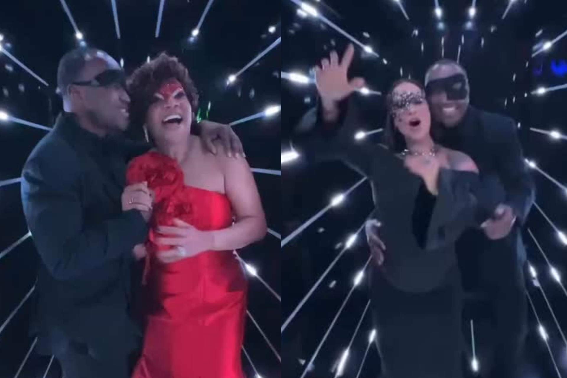 Carol Peixinho e Thiaguinho curtem baile de máscaras de aniversário da mãe do cantor - Reprodução / Instagram