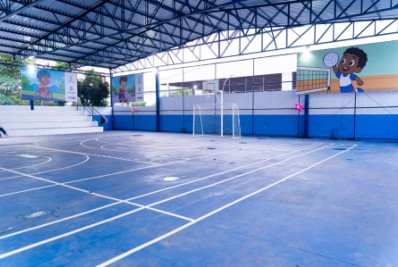 Creche em Caxias ganha quadra poliesportiva e nova área externa 