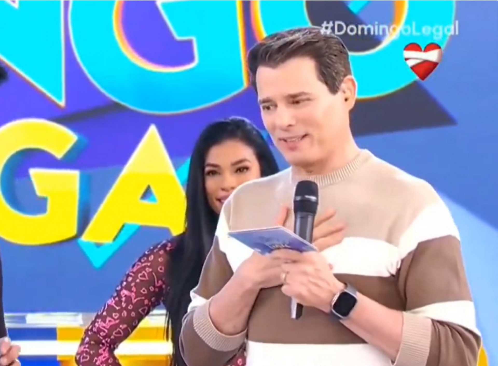 Celso Portiolli durante o 'Domingo Legal' - Reprodução de vídeo / SBT