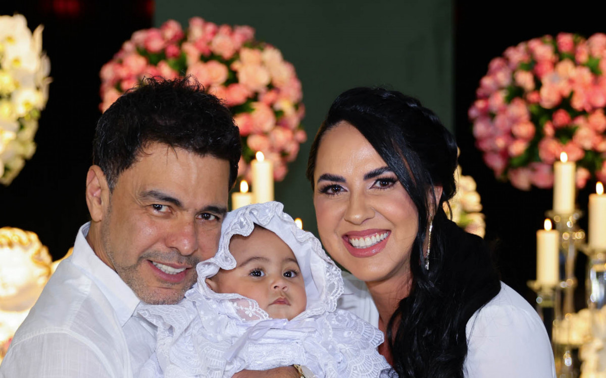Zez&eacute; Di Camargo, Graciele Lacerda e a filha, Clara